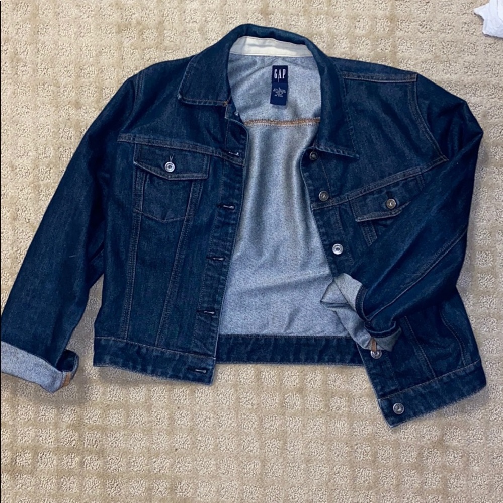 NWOT gap denim jacket dark wash vintage boyfriend